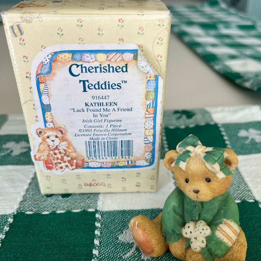 Cherished Teddies Irish Girl Figurine 2.5” tall Like new Great gift at St Paddys